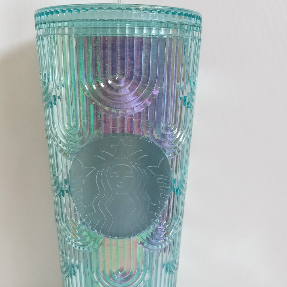 Starbucks Mermaid Iridescent Teal Rainbow Venti Tumbler 24oz